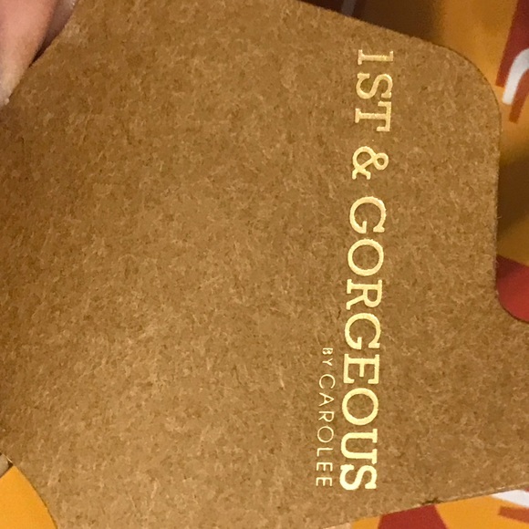 New 1st & Gorgeous By Carolee Burnt Orange & Ivory Gold Tone Bangle Bracelet Set - Picture 2 of 14